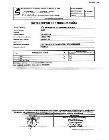 Sól Kłodawska gruba 1 kg Stanlab