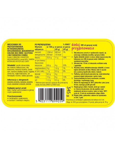 Chleb zmieniający życie 345 g Coco Farm