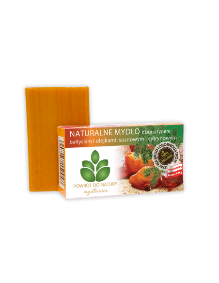 Roslinne naturalne mydło bursztyn+ sosna100g