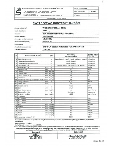 Soda oczyszczona spożywcza 500g Stanlab
