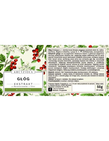 ARCYZIOŁA Głóg ekstrakt z kwiatostanu 50 g