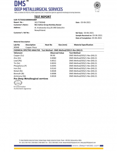 Butelka miedziana 650 ml młotkowana