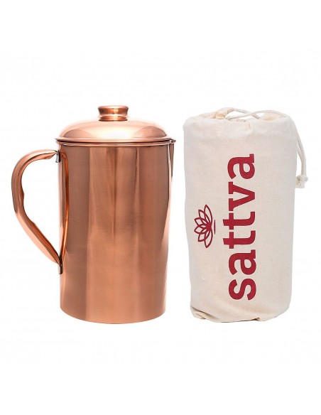 Miedziany dzbanek 1950 ml gładki Sattva