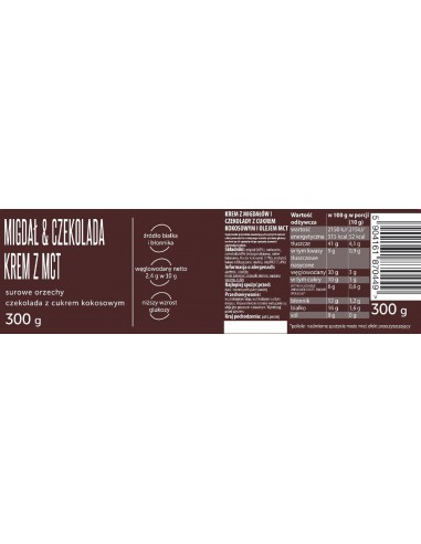 Czekolada migdał krem  300 g Coco Farm