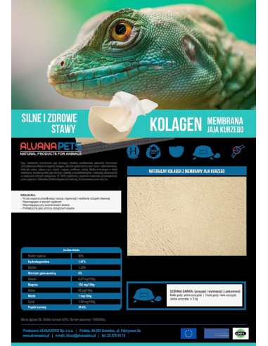 Naturalny kolagen dla gadów 100 g Alvanaeko