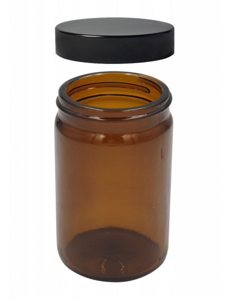 Szklany, brążowy pojemnik premium 100 ml