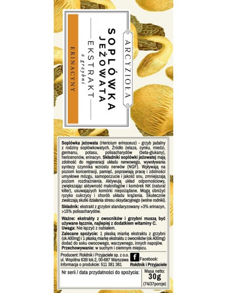 ARCYZIOŁA Soplówka jeżowata 30+ 30 g