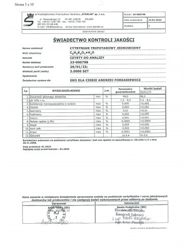Cytrynian tripotasowy jednowodny  CZDA 250g Stanl
