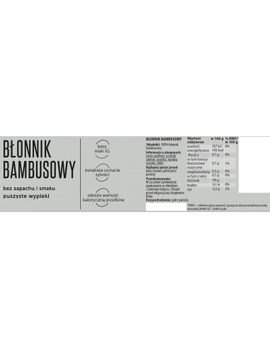 Błonnik bambusowy - bez zapachu i smaku - 200g Coco Farm