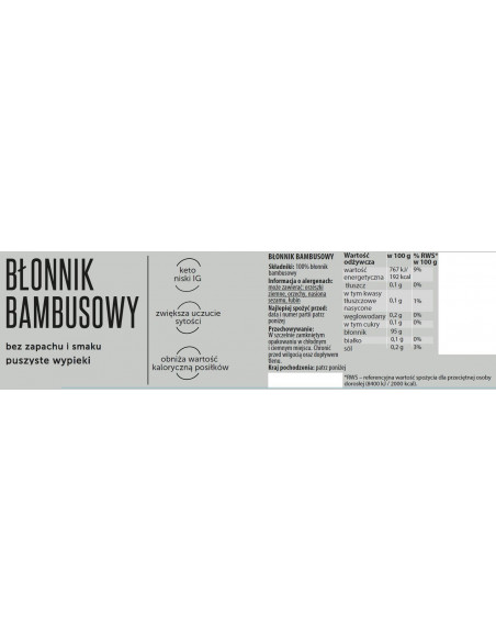 Błonnik bambusowy - bez zapachu i smaku - 200g Coco Farm
