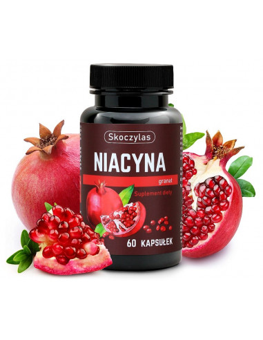 Niacyna z granatem - prawidłowy metabolizm energetyczny - 60 kaps.  Skoczylas