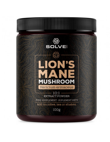 SOPLÓWKA JEŻOWATA 10:1 - LION'S MANE MUSHROOM - 100 g Solve Labs