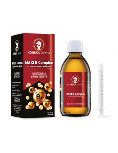 Końska dawka MAXI B Complex + cynamonowiec cejloński - bogate źródło witamin z grupy B - 125 ml