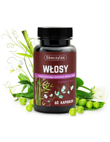 Włosy - biotyna pomaga zachować zdrowe włosy - 60 kaps. Skoczylas