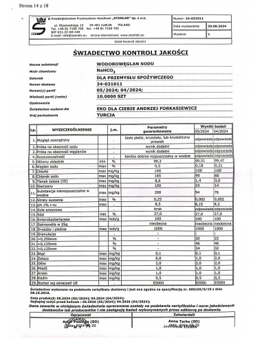 Soda oczyszczona spożywcza 250 g Stanlab