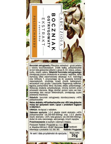 ARCYZIOŁA Boczniak beta-glukan 30 g