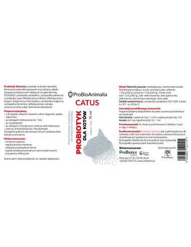 Probiotyk dla kotów 75 ml