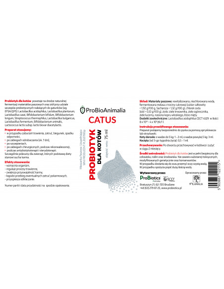 Probiotyk dla kotów 75 ml