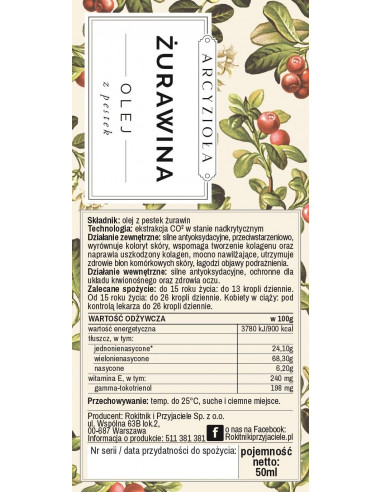 olej z pestek żurawiny