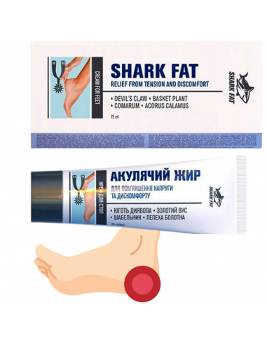 Krem  na OSTROGĘ PIĘTOWĄ  - Tłuszcz Rekina,  Złoty Wąs - 75 ml