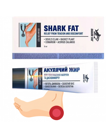 Krem  na OSTROGĘ PIĘTOWĄ  - Tłuszcz Rekina,  Złoty Wąs - 75 ml