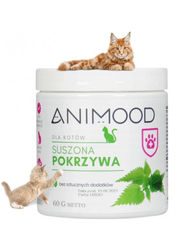 Pokrzywa dla kotów - zdrowa sierść - 70 g Animood