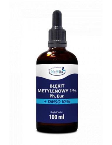 Błękit metylenowy 1% - farmaceutyczny Ph. Eur. + DMSO 10% - 100 ml Natvita