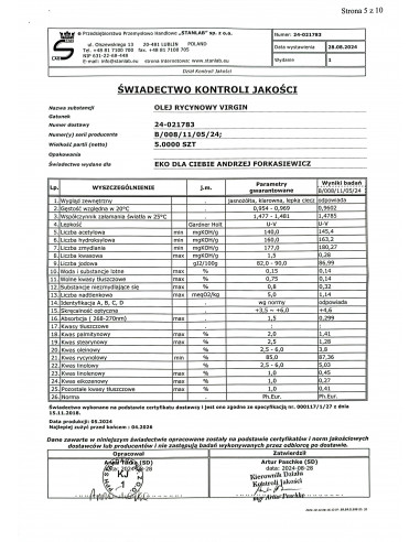 Olej rycynowy Virgin - 100 ml Stanlab