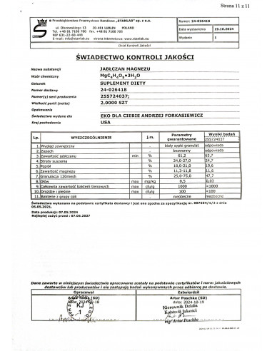 Jabłczan magnezu 250g Stanlab