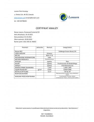 Naturalny olejek eteryczny różany 10 ml Lonaen