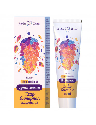 Pasta do zębów bez fluoru - Cedr i kwas bursztynowy - 100 g