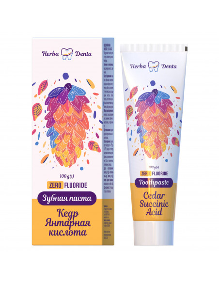 Pasta do zębów bez fluoru - Cedr i kwas bursztynowy - 100 g