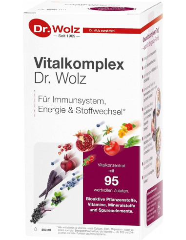 Vitalkomplex - 100% naturalny płynny koncentrat z bioaktywnymi witaminami - 500 ml