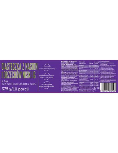 Ciasteczka z nasion i orzechów - mieszanka 375 g Coco Farm