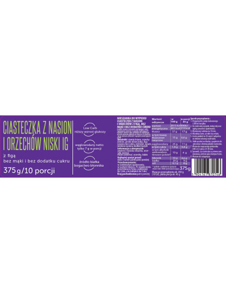 Ciasteczka z nasion i orzechów - mieszanka 375 g Coco Farm