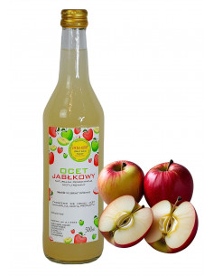 Żywy Ocet jabłkowy nieklarowany - bez cukru - 500 ml - Jak dla siebie