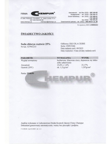 MMS chloryn sodu r-r 25% 250 ml Chempur