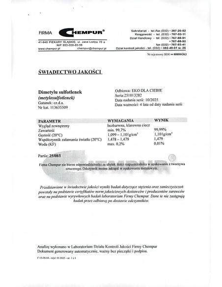 DMSO CZDA 500 ml Chempur