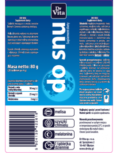 Do Snu - tabletki musujące - 20 szt. Dr Vita 2