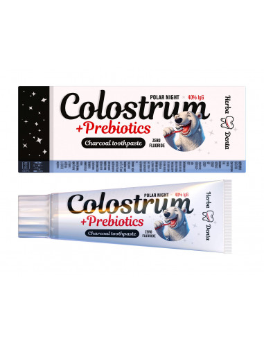 Pasta wybielająca do zębów bez fluoru COLOSTRUM YOGURTENE Noc Polarna 100g