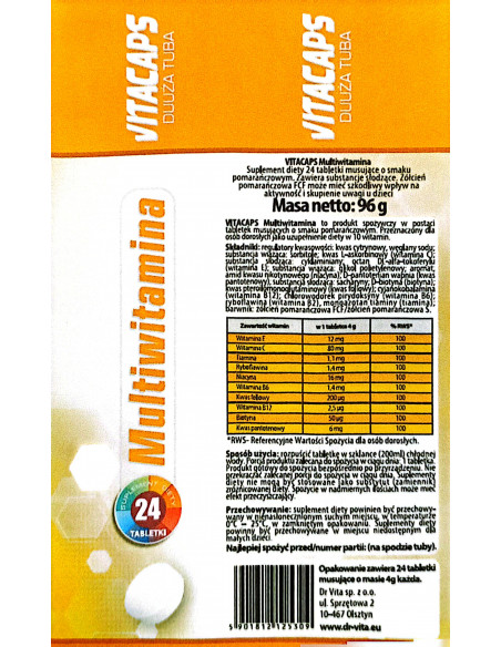 VITACAPS - Multiwitamina - 24 tabletki musujące - Dr Vita