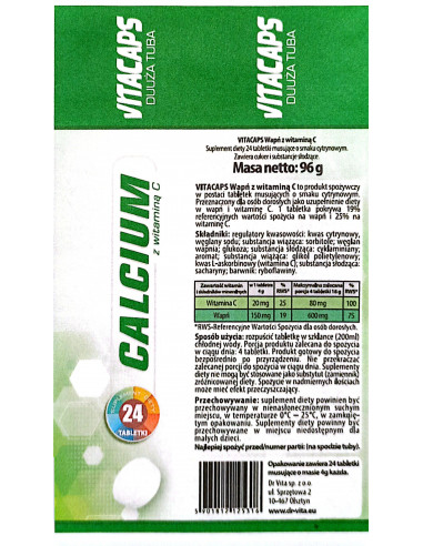 VITACAPS - Calcium - Wapń - 24 tabletki musujące Dr Vita