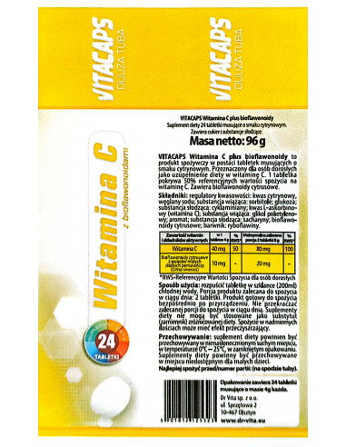 VITACAPS - Witamina C - 24 tabletki musujące Dr Vita