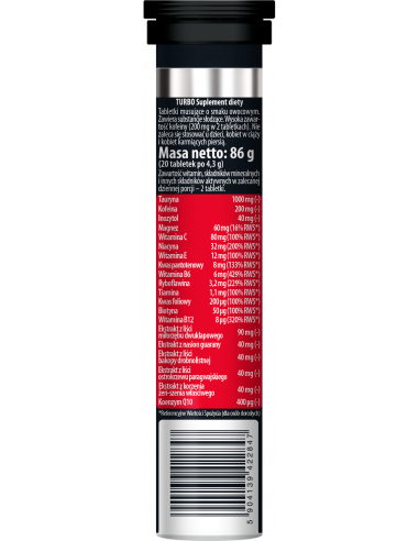 TURBO - Power energy drink - (następca Hussariona) - 20 tabletek musujących Dr Vita