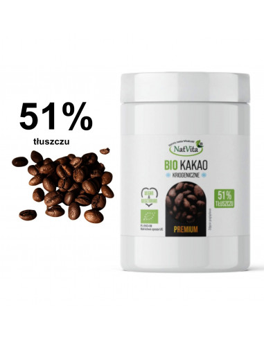 BIO Kakao 51% tłuszczu - niealkalizowane - 150 g