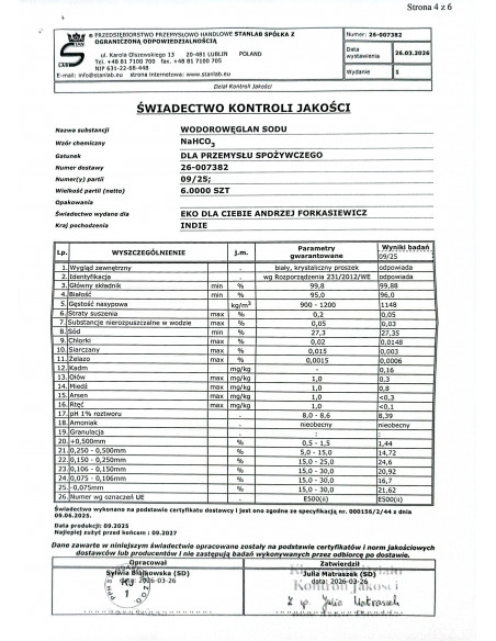 Soda oczyszczona spożywcza 250 g Stanlab
