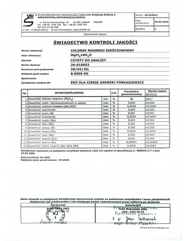 Chlorek Magnezu szesciowodny 1 kg