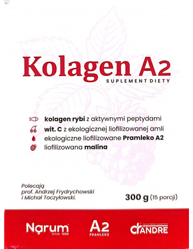 Kolagen A2 Rybi Kolagen z Pramlekiem A2, Witaminą C i D3  300 g