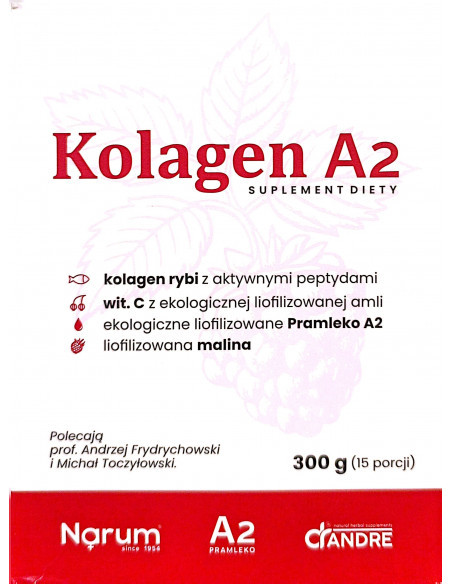 Kolagen A2 Rybi Kolagen z Pramlekiem A2, Witaminą C i D3  300 g