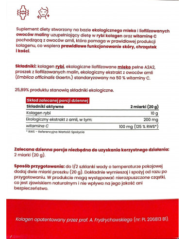 Kolagen A2 Rybi Kolagen z Pramlekiem A2, Witaminą C i D3  300 g